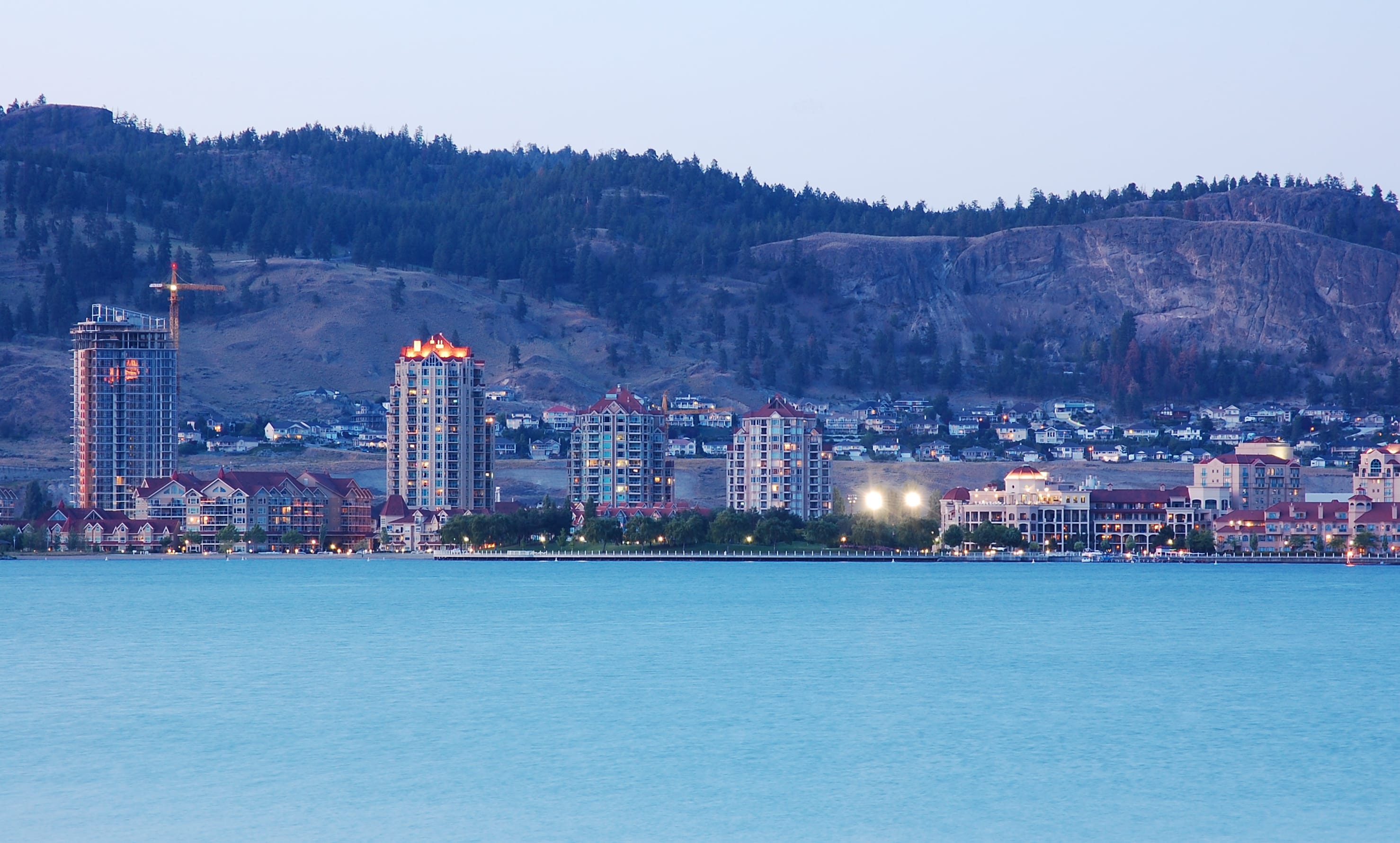 Kelowna, BC — Okanagan Lake waterfront and city skyline